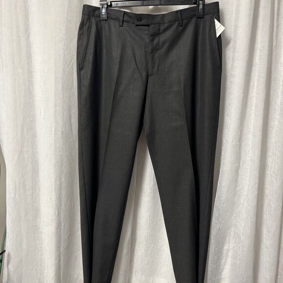 Versace Collection Men's Charcoal Pin Stripped Dress Pants (54) Size 38 - Picture 1 of 6